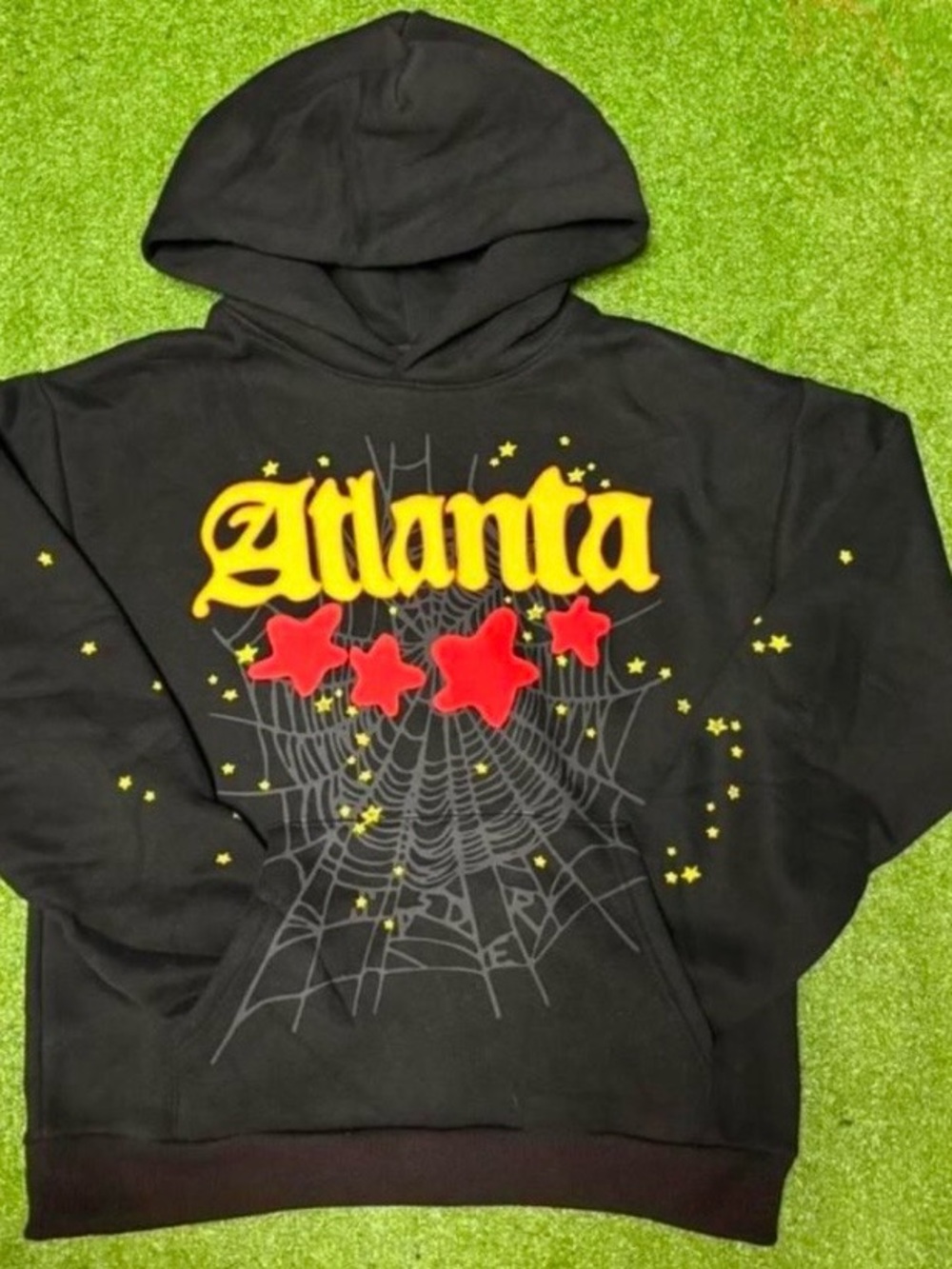 Atlanta Black Graphic Hoodie with Yellow & Red Accents
